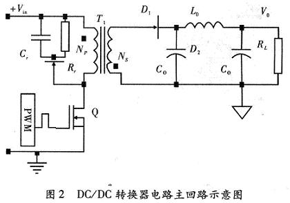 一單端反激變換器的典型拓撲結構圖