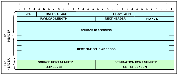 圖5. UDP/IPv6報(bào)頭