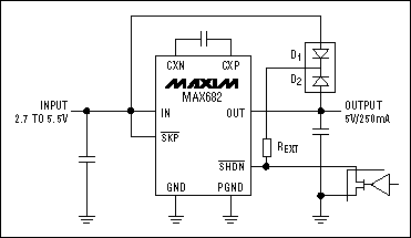 Figure 4. This regulated charge pump maintains a constant switching frequency.