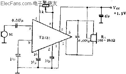 TB531單端輸入,雙端輸出的應用電路  www.nxhydt.com