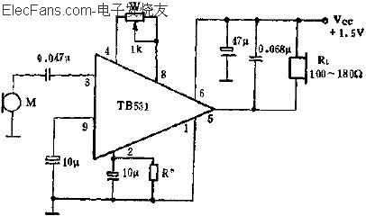 TB531單端輸入,單端輸出的應用電路  www.nxhydt.com