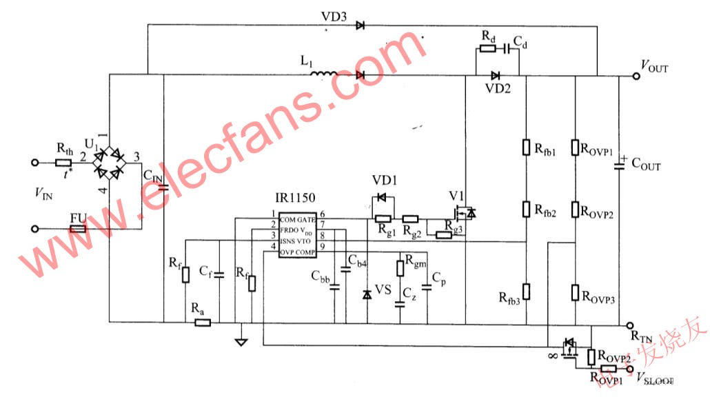 IR1150控制的PFC的電路 www.nxhydt.com