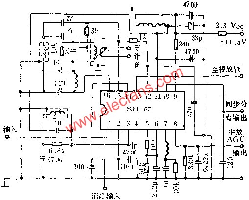 SF1167圖象中放電路的應用電路圖  www.nxhydt.com