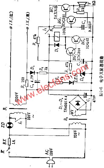 電子滅鼠器電路  www.nxhydt.com