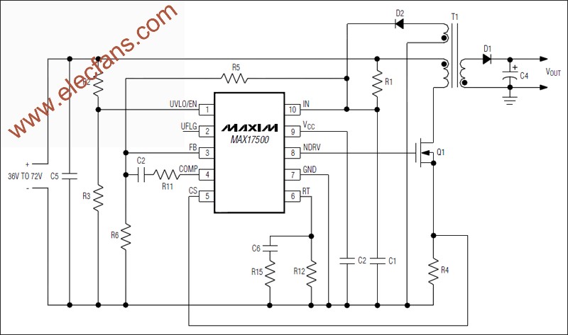 MAX17499/MAX17500電流模式PWM控制器 www.nxhydt.com