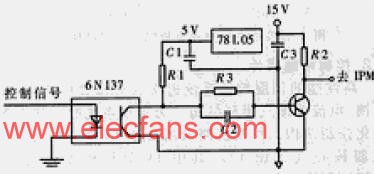 IPM門極驅動隔離電路 來源:www.nxhydt.com