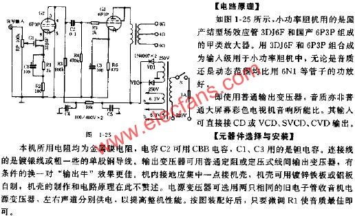 自制小功率膽機(jī)功放電路原理圖  www.nxhydt.com