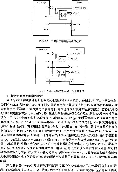 外部16MB數(shù)據(jù)存儲器的接口電路