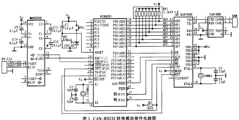 can-rs232轉(zhuǎn)換硬件電路圖