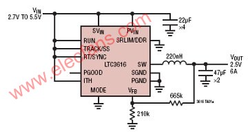 LTC3616應(yīng)用電路 www.nxhydt.com