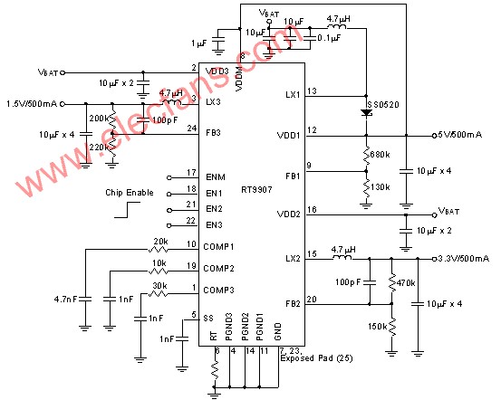 RT9907應用電路