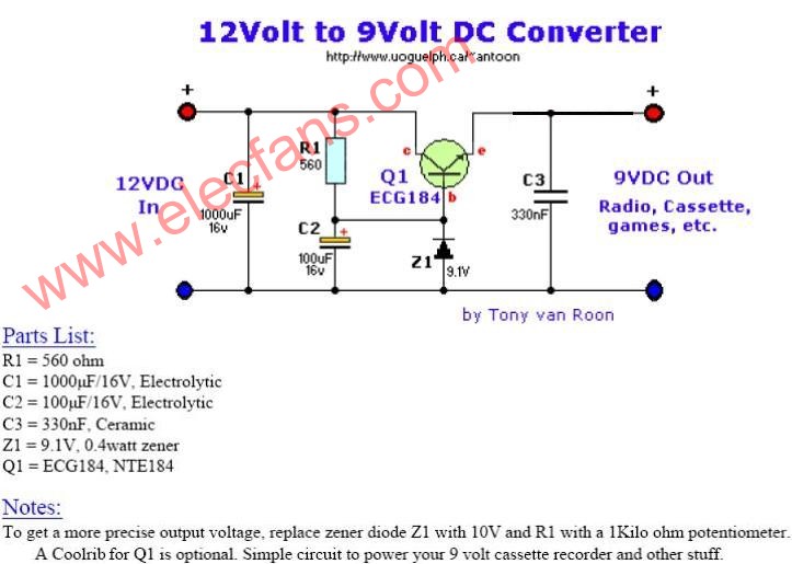 12V轉9V電路圖 www.nxhydt.com