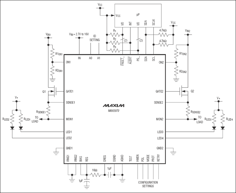 MAX5970：典型應用電路