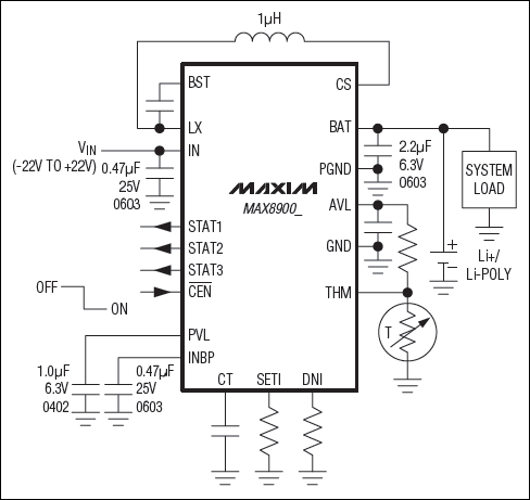 MAX8900A、MAX8900B：簡化應用電路