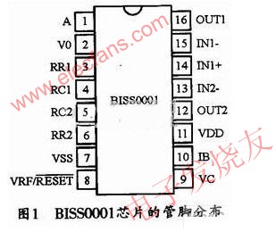 BISS0001芯片的管腳分布圖 www.nxhydt.com