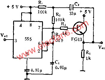 時基集成電路組成鋸齒波發生器電路圖  www.nxhydt.com