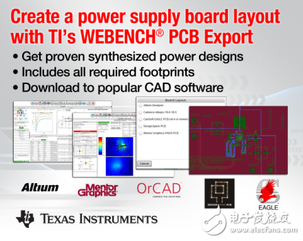 德州儀器WEBENCH PCB導出 快速創建電源電路板布局