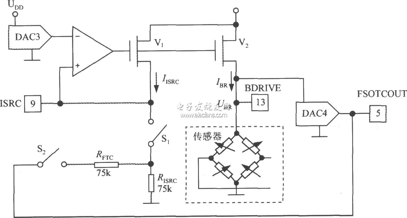 MAX1458構(gòu)成的電橋激勵電路