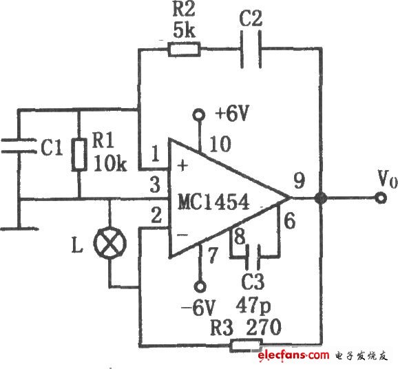 MC1454構成的文氏電橋振蕩器電路