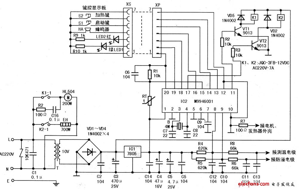 豆漿機電路原理圖