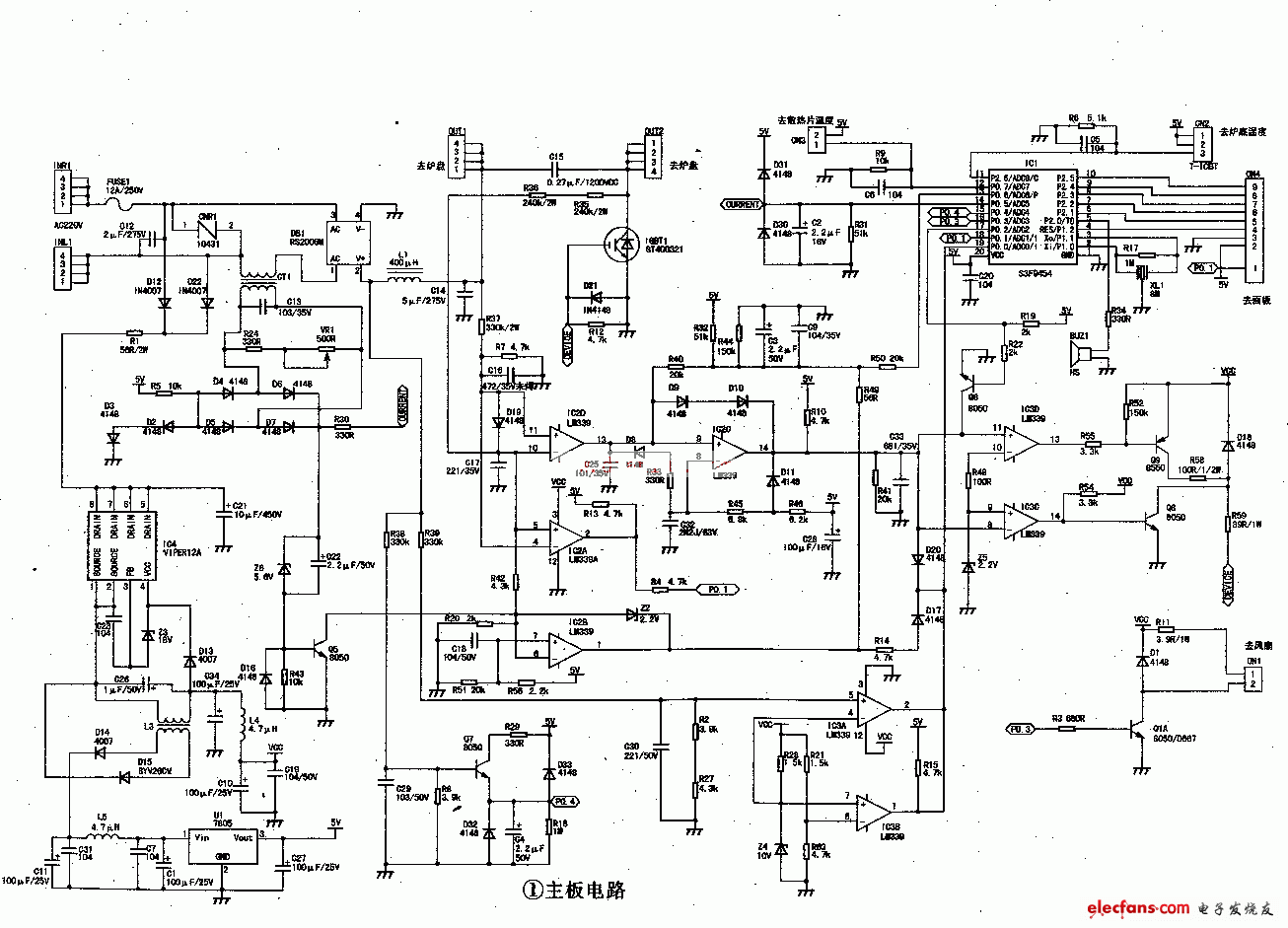 S3F9454構成的奔騰電磁爐電路