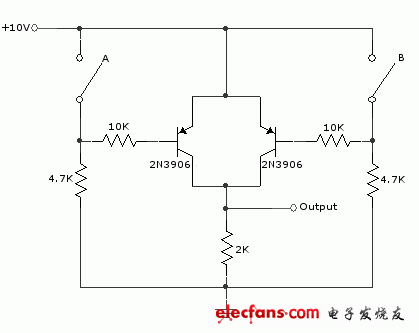 PNP晶體管構成的基本邏輯門電路