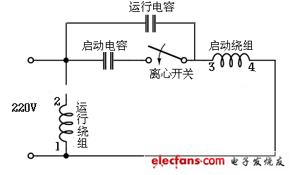 電容啟動運轉型接線電路