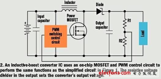 圖2 實(shí)際的電感型DC-DC轉(zhuǎn)換器電路
