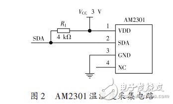 AM2301溫濕度采集電路