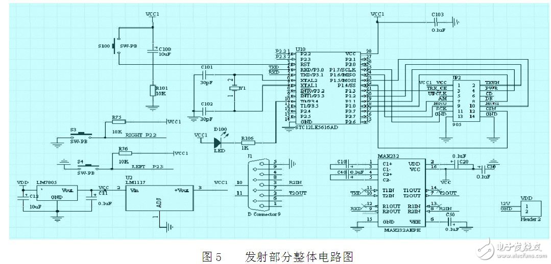 基于NRF905的無線窗簾控制器模塊電路設計