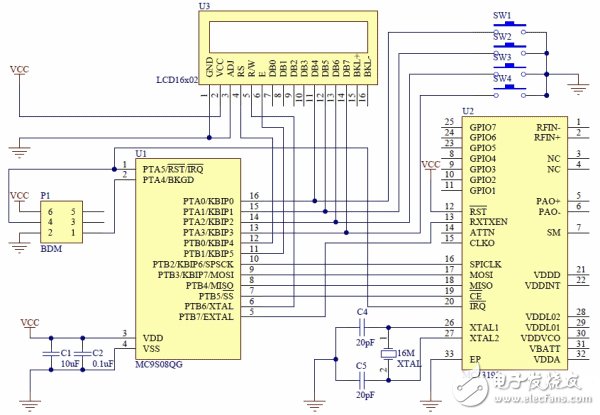 基于低端微控制器的無線控制器系統電路設計