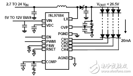 基于ISL97684顯示LED電源背光驅(qū)動(dòng)電路設(shè)計(jì)