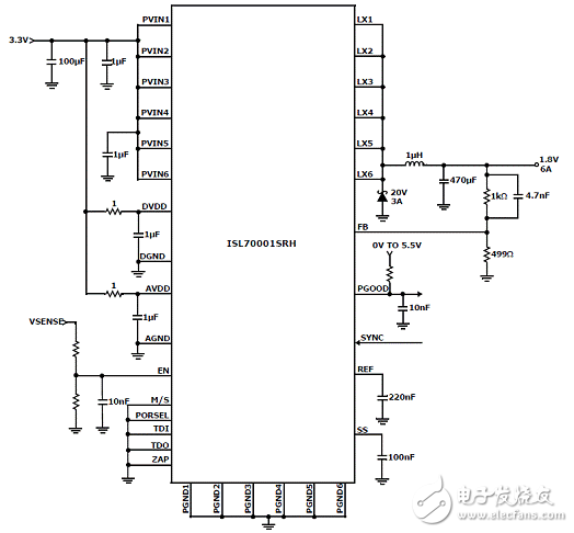 采用ISL70001SRH耐輻射高效同步電源電路設(shè)計