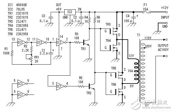 直流12V轉(zhuǎn)交流100V逆變器電源電路設(shè)計(jì)