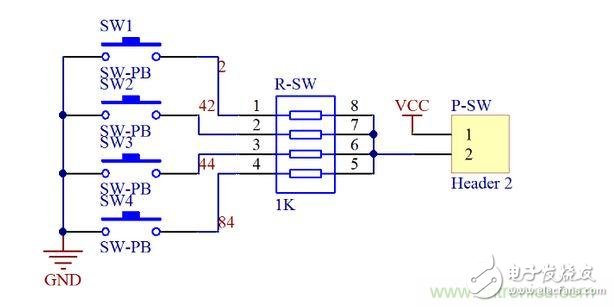 按鍵開關(guān)電路原理圖設(shè)計