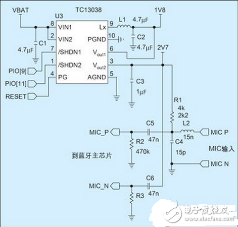 高集成智能藍(lán)牙耳機(jī)電源電路（附電路參考圖）