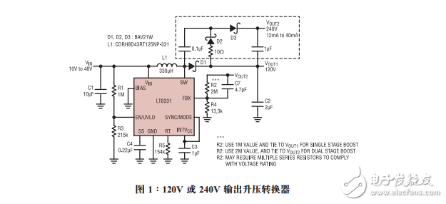 單片式轉換器可提供高輸出電壓設計要點