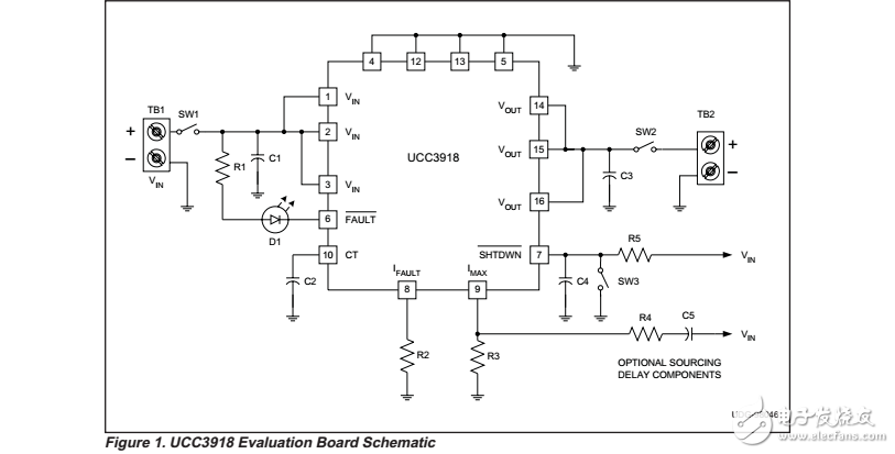 ucc3918“低電阻熱插拔電源管理器”評估板，原理圖和材料清單