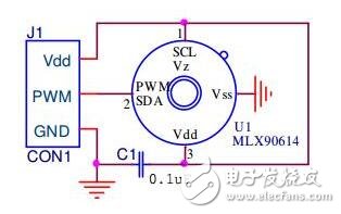 　Melexis單點紅外測溫產品MLX90614已經面市有好幾年，在各個領域也得到不同的應用，總結和探討關于這款紅外測溫產品的應用經驗必不可少。為此我整理了關于MLX90614接地和布板的一些經驗，首先我們來談談PWM模式下芯片去耦設計。