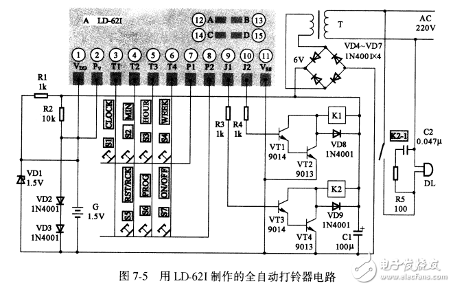 基于LD621多功能定時顯示模塊電路設計