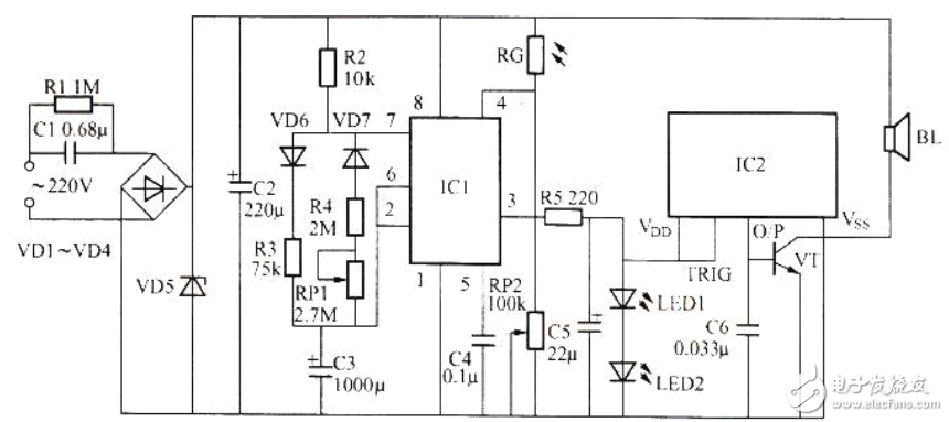 基于HFC1500電子金絲雀電路設(shè)計