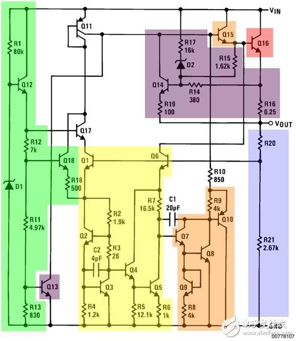 LM7805電壓調節器的工作原理