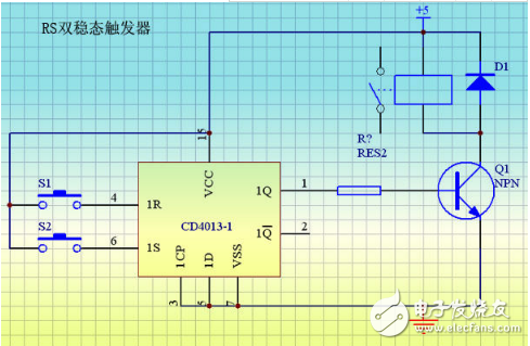 CD4013集成電路信號傳送特性及應用電路（多地控制燈開關(guān)）