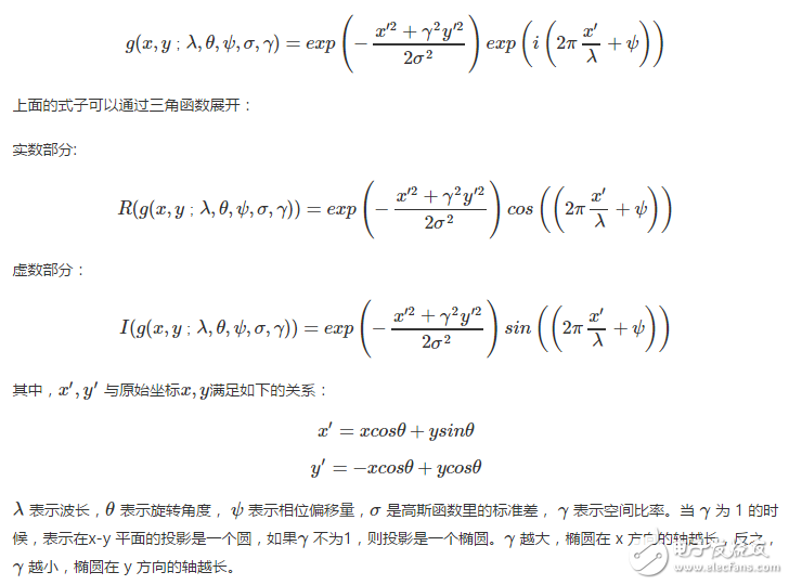 gabor filter定義為高斯函數(shù)與正弦函數(shù)的乘積