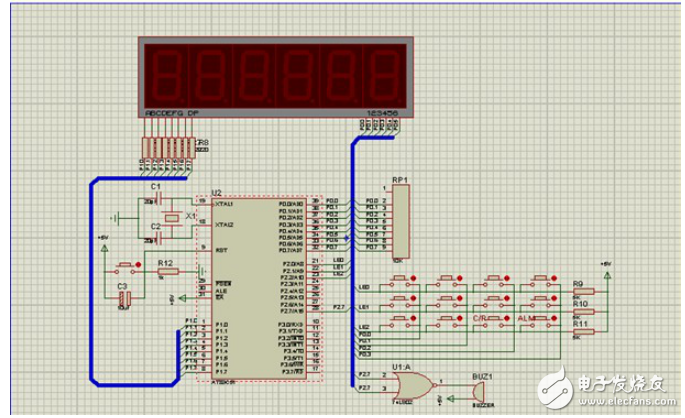 基于proteus仿真與C語言程序的數(shù)字鐘設(shè)計(jì)