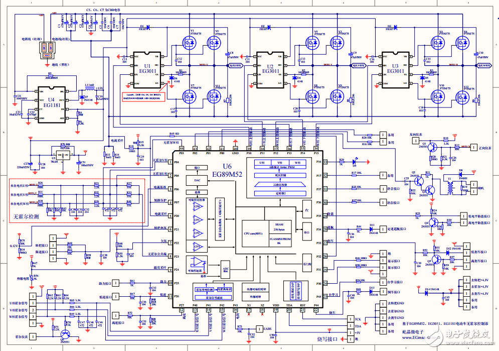 無刷電機控制器EG89M52方案