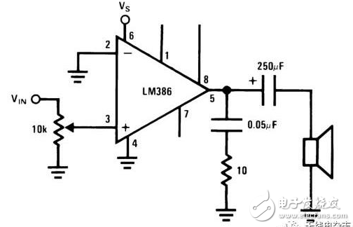 音頻功率放大器LM386引腳圖及功能_工作原理_電氣參數及應用電路圖