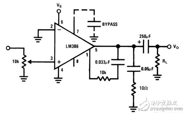 音頻功率放大器LM386引腳圖及功能_工作原理_電氣參數及應用電路圖