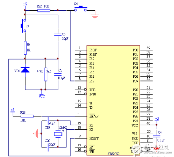 AT89C52最小系統_AT89C52最小系統電路圖圖分享