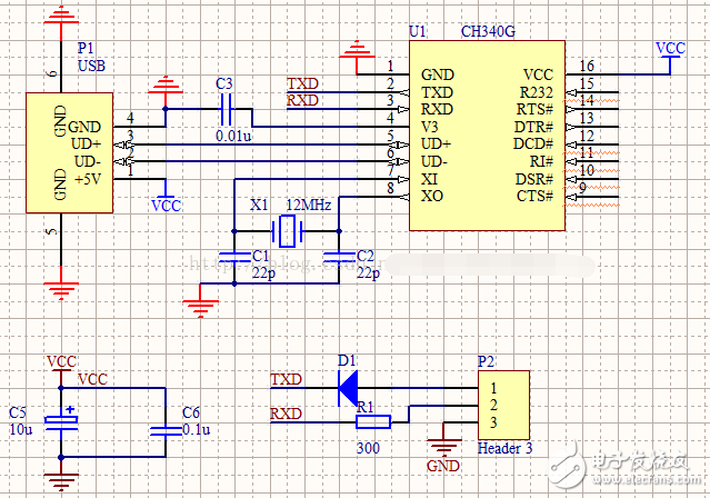 CH340g電路設計注意事項